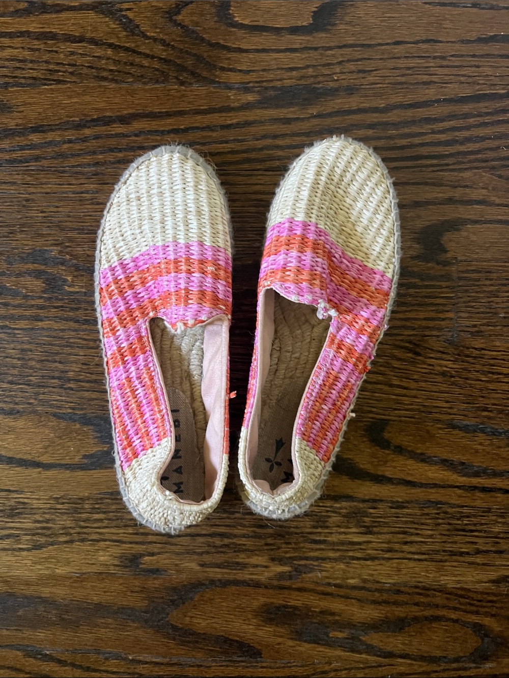 Woven Manebi Espadrille Slip-On in Pink & Orange- Barely worn ! Size 6